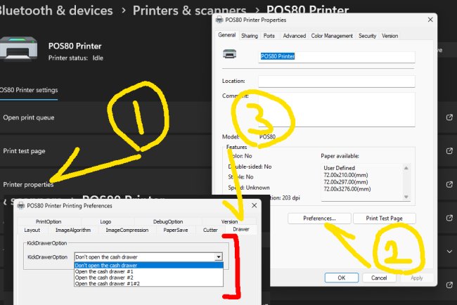 POS Cash Drawer Auto မပွင့်ပါက စစ်ဆေးဖြေရှင်းနည်းနှင့် Windows Setting ချိန်နည်း