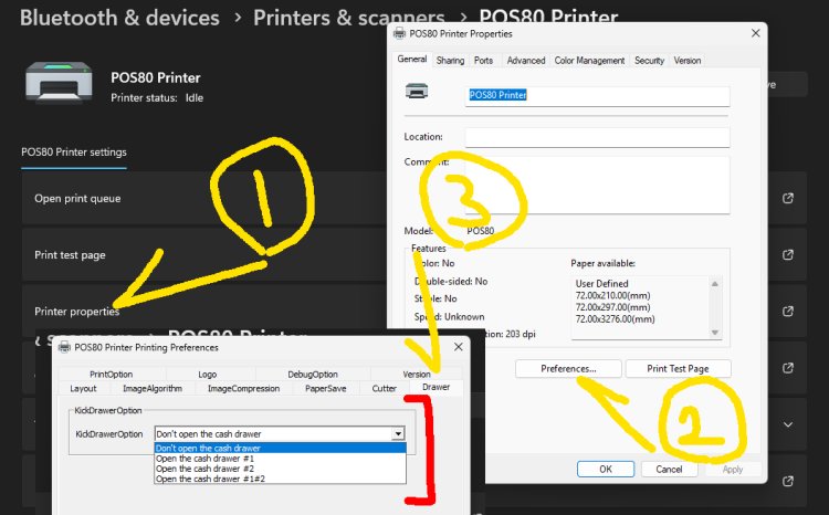 POS Cash Drawer Auto မပွင့်ပါက စစ်ဆေးဖြေရှင်းနည်းနှင့် Windows Setting ချိန်နည်း