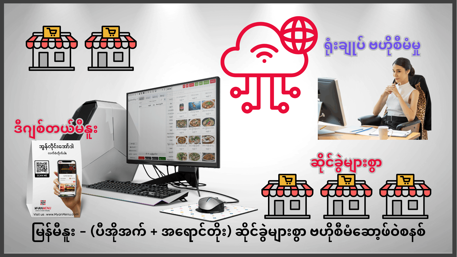 MyanMenu Restaurant Management System - Infotech Myanmar စားသောက်ဆိုင်စီမံခန့်ခွဲမှုစနစ် ပုံကြမ်း